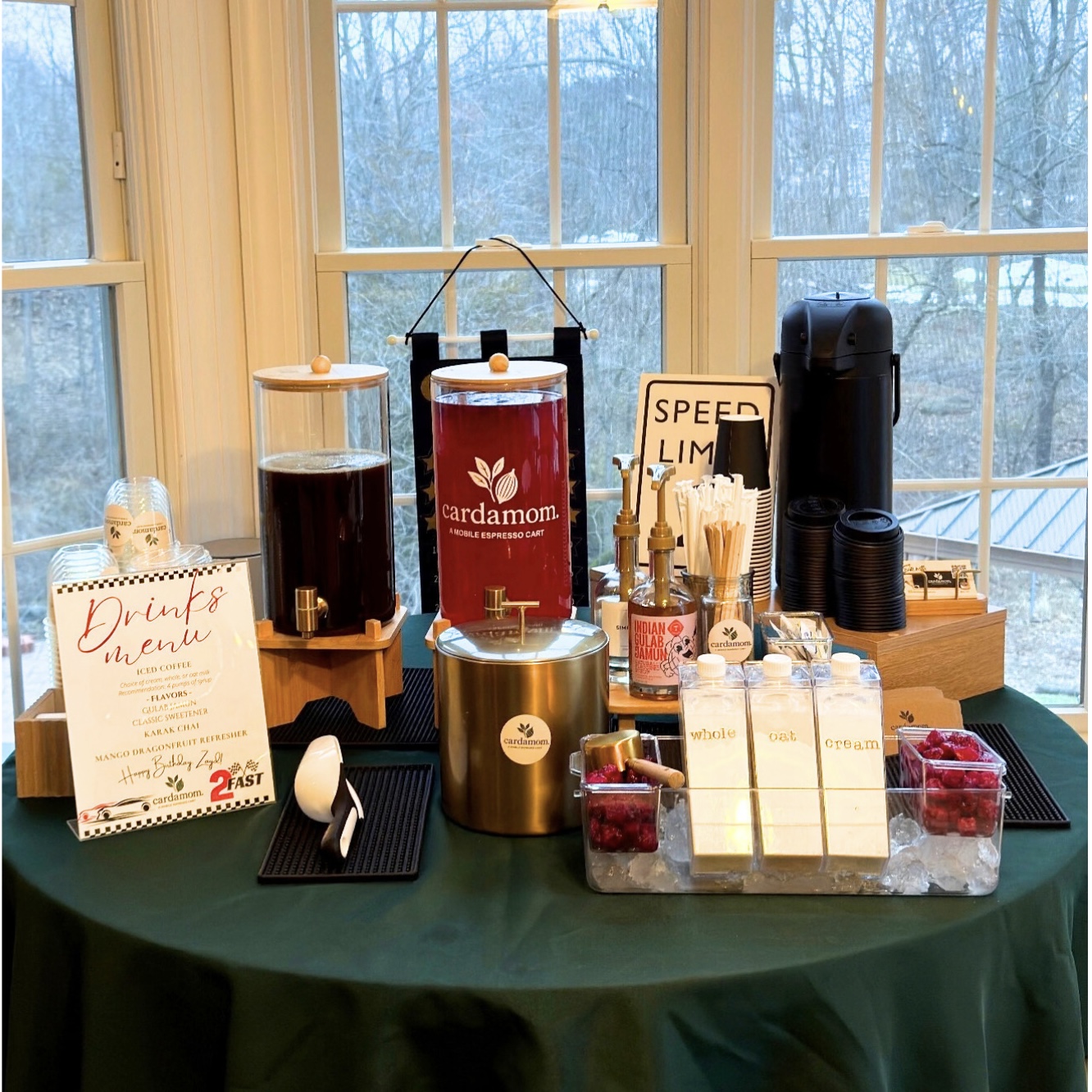 Cardamom espresso cart at a corporate event